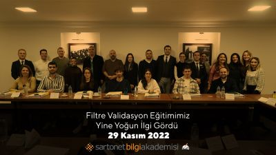 Sartonet’in filtre validasyonu eğitimi yine yoğun ilgi ve takdirle karşılandı.