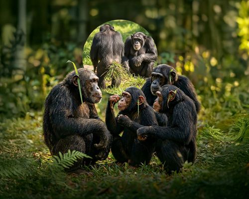 TikTok Olsaydı Viral Olurdu: Kulaklarına ve Popolarına Çimen Takan Şempanzeler Sosyal Bağlarını Nasıl Güçlendiriyor?