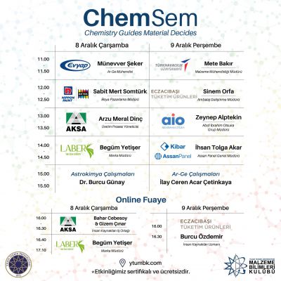 Heyecanla beklenen ChemSem'21 kayıtları başladı!