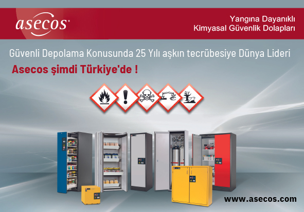 Yangına dayanıklı kimyasal güvenlik dolaplarının dev üreticisi Asecos şimdi Türkiye’de!