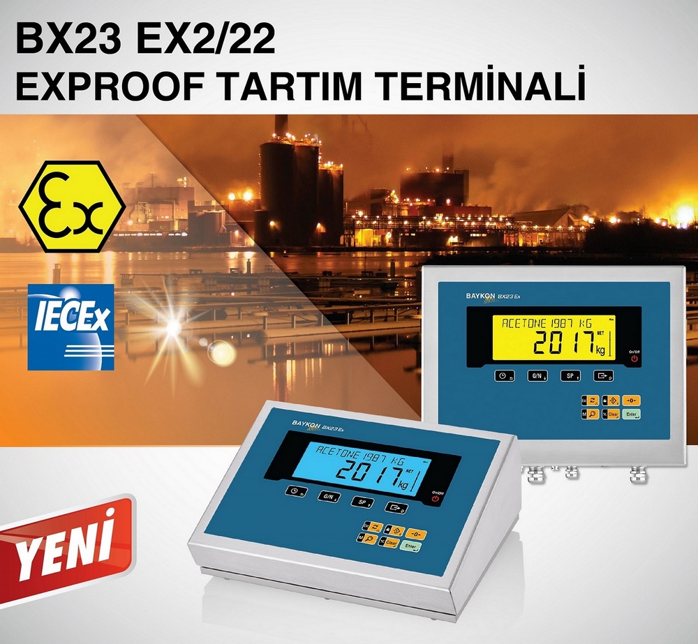 Baykon'dan yeni ürün ! Baykon BX23 Ex2/22 Exproof Tartım Terminali.